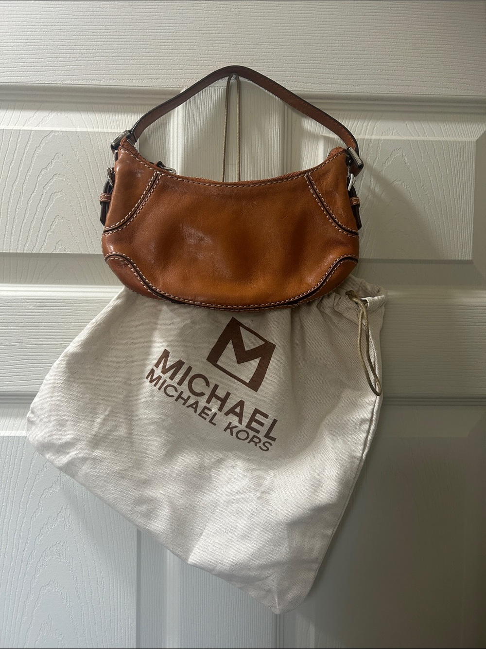 Michael Kors Cognac Leather Shoulder Hobo